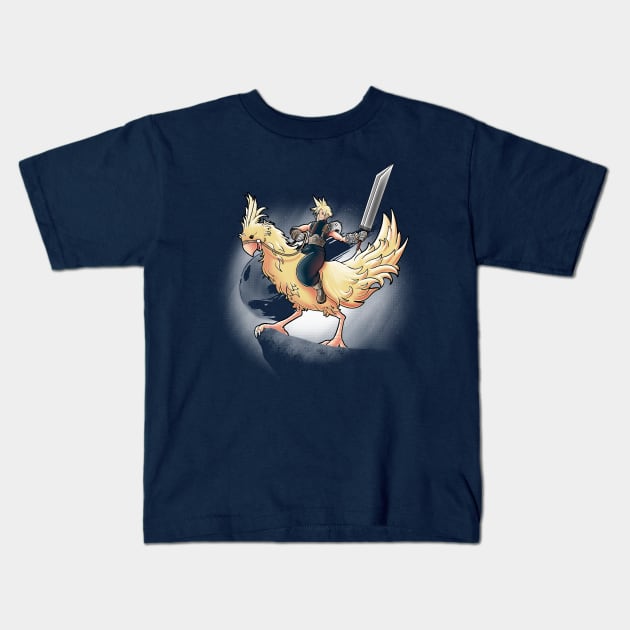 Final Chocobo Kids T-Shirt by Cromanart